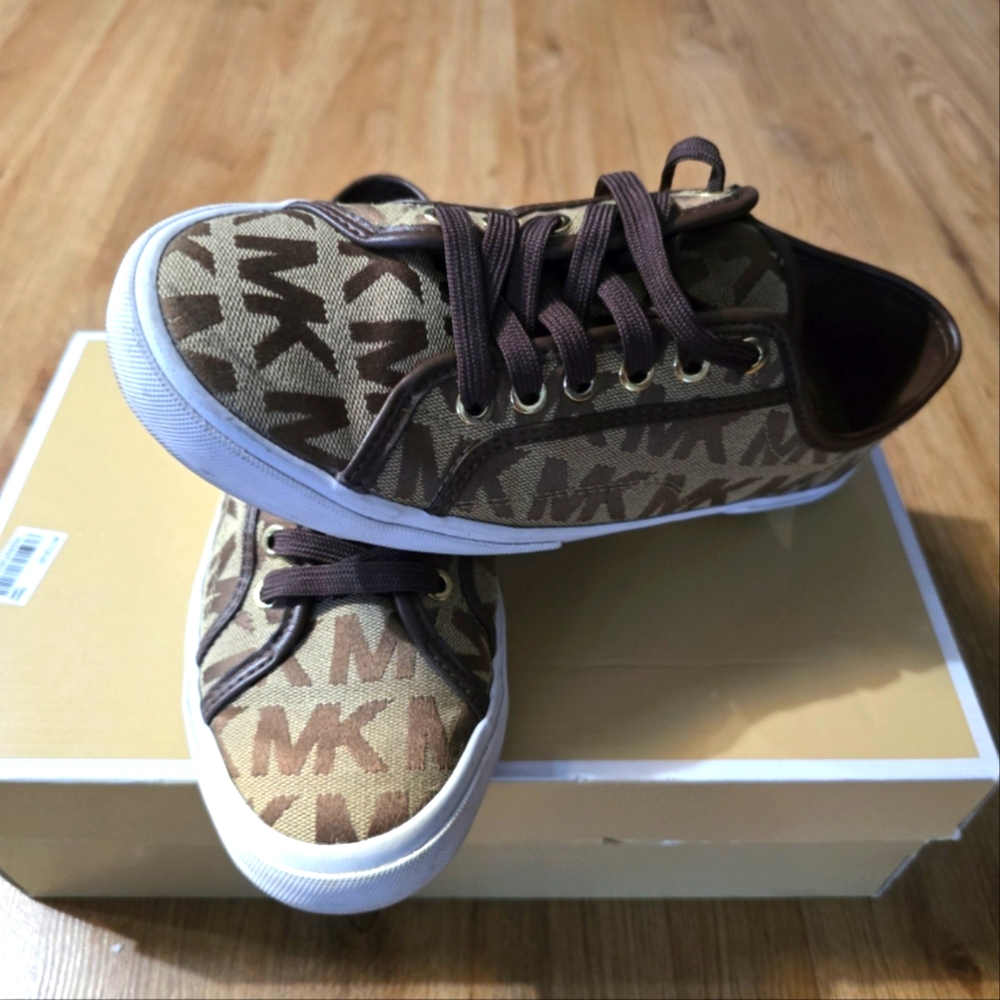 Michael Kors Brown Monogram Sneakers